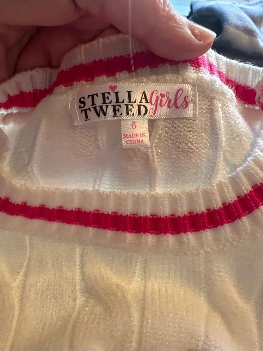 Stella & Tweed Girls Size 6 Teddy Bear Cable Knit Sweater Pink NWT